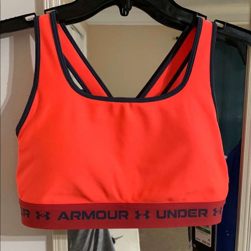 Under Armour Red Sports Bra Medium Support Moisture-Wicking